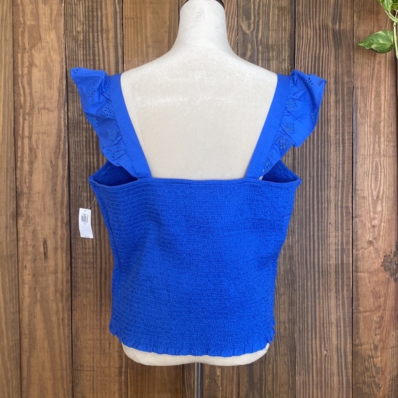 Fitted Ruffle-Trim Smocked Cropped Top for Women - Picture 7 of 8